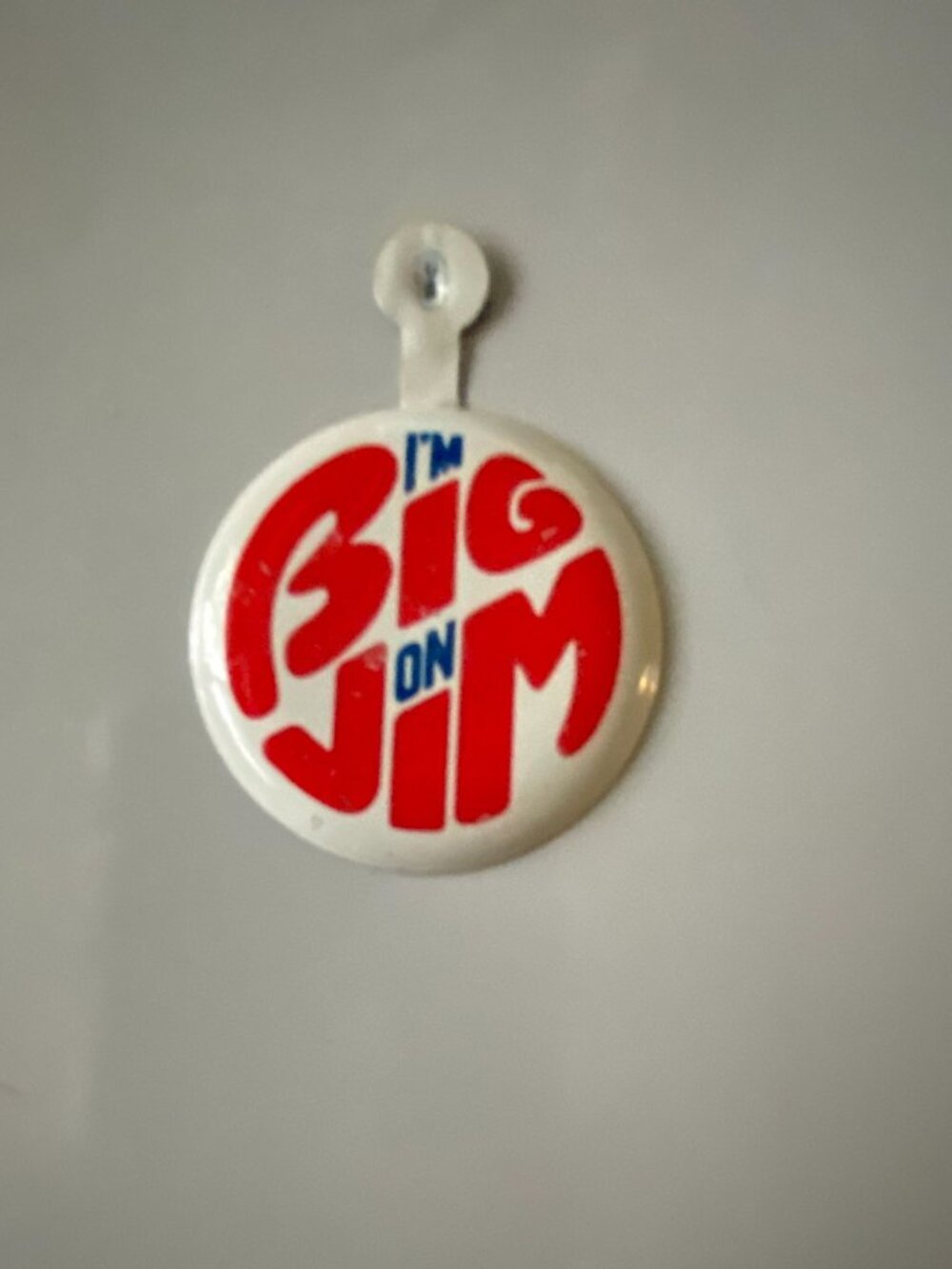 Vintage Fold Over Collar I'm Big on Jim Thompson Governor iLLINOIS Pin  Tab